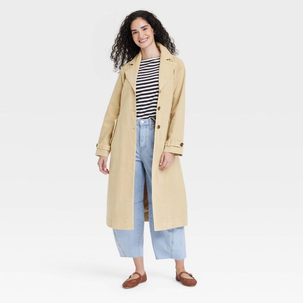 Universal Thread Beige Trench Coat with Belt - Picture 4 of 16